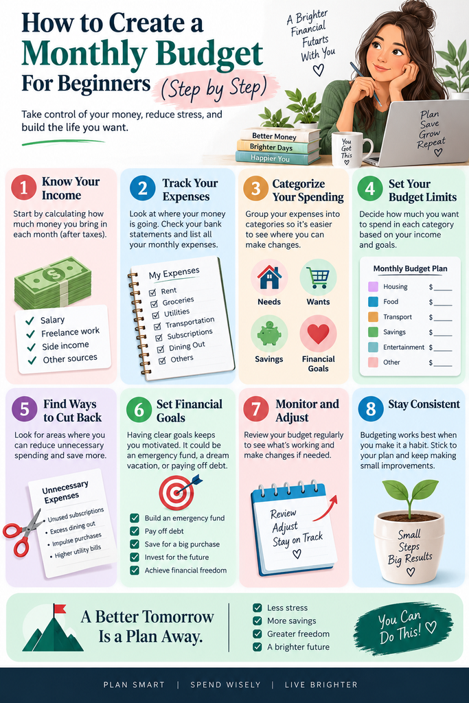 How To Create a Monthly Budget For Beginners